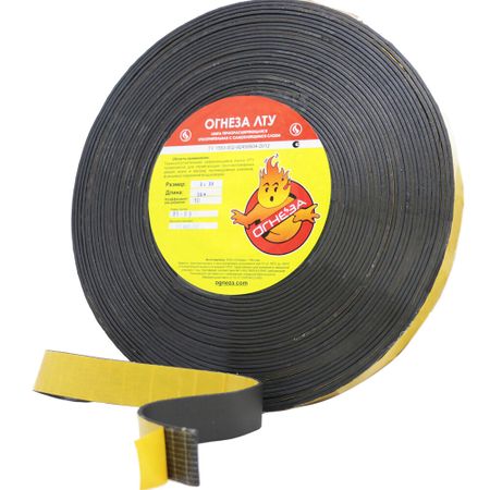 Лента уплотнительная Огнеза ЛТУ негорючая каучуковая 3х30 мм 20 м эва самоклеящаяся уплотнительная лента черного а 5 м