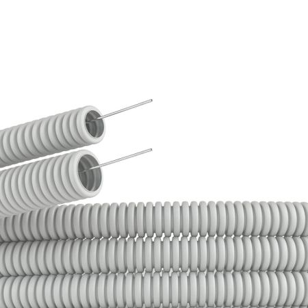 Труба гофрированная ПВХ 16 мм DKC легкая с зондом серая (50 м) (9191650DIY) d14 l25 жесткая верхняя проволочная муфта из алюминиевого сплава диаметр 3 4 5 6 6 36 7 8 10 мм вал с чпу губчатый вал муфта двигателя красный