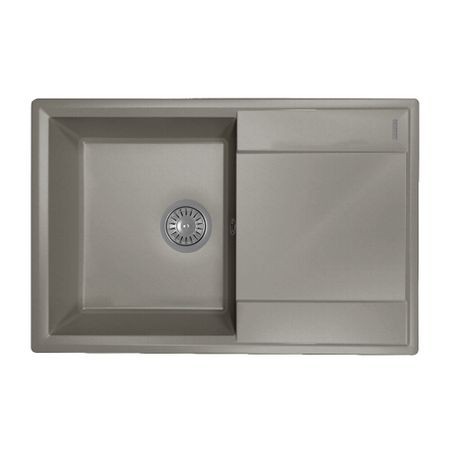 Мойка для кухни Florentina Консул 760 76х50х18 см врезная с крылом кварц серый шелк
