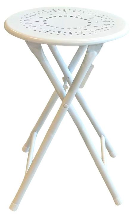 Табурет складной металлический белый, 30х30х45 см