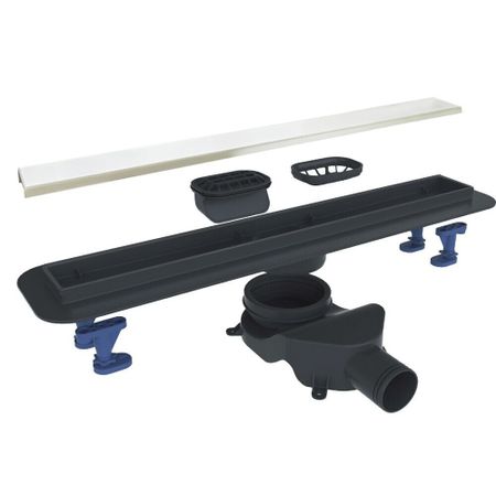 Лоток душевой BelBagno Luce с комбинированным затвором 900х130 мм d50 мм решетка из нержавеющей стали (BB-LD-LUCE-90-BIANCO)