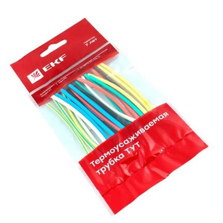 Трубка термоусадочная EKF PROxima ТУТ нг 2/1 мм 100 мм 7 цветов (21 шт.) термоусаживаемая трубка dori ттк с клеевым слоем d 7 9 2 6 ролл 2м белая