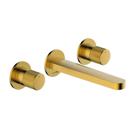 Смеситель для раковины встраиваемый WasserKraft Schunter золото двухвентильный (8245)