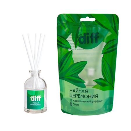 Аромадиффузор с палочками Diff Чайная церемония 50 мл чай зеленый nadin чайная сказка с ароматом лимона и бергамота 50 г