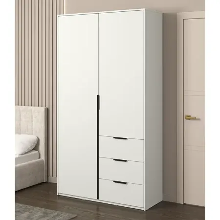 Шкаф распашной Бергамо с 2 дверями 120x220x46.6 см ЛДСП цвет белый