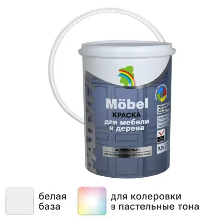 Краска ВД-АК 115 для мебели база С цвет прозрачный 0.9 л