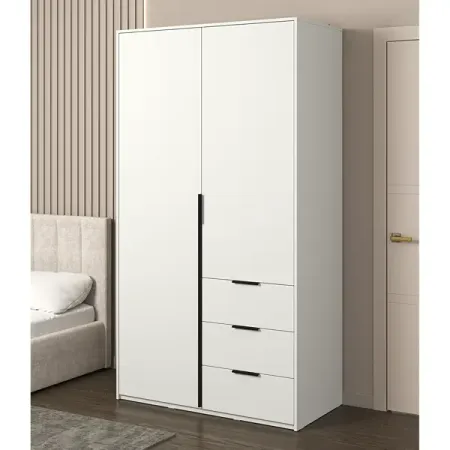 Шкаф распашной Бергамо с 2 дверями 120x220x60 см ЛДСП цвет белый