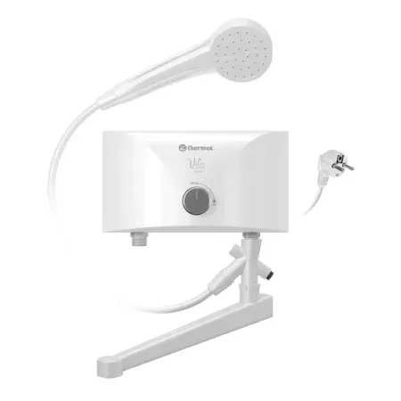 Проточный водонагреватель электрический Thermex Vetro 3500 Combi 3.5 кВт белый с душевой лейкой и краном