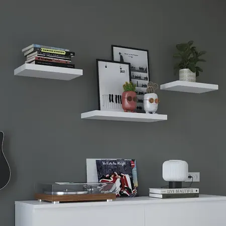 Настенная полка Фора 1.4 40х25 см со скрытым креплением ДСП цвет белый