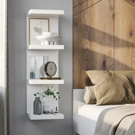 Настенная полка Фора 100Е 30х97 см со скрытым креплением ДСП цвет белый