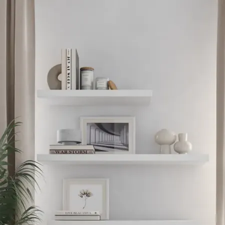 Настенная полка Фора 1.6 60х25 см со скрытым креплением ДСП цвет белый