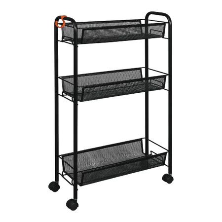 Этажерка ЗМИ Ладья 1 на колесиках черная 44х17х75,5 см