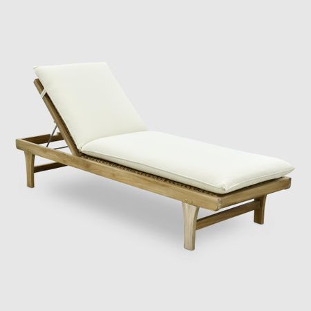 Шезлонг Rumah Anda Salvador с подушками бежевый 205х70х35/100 см