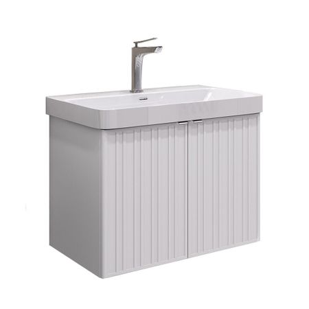 Комплект тумба с раковиной Comforty Мансанильо 70 см подвесная белая матовая (CF19595BX-70)