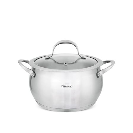 Кастрюля Fissman Cassia 20x12 см / 3,6 л со стеклянной крышкой glixal 20x12 мм высокопроизводительные гоночные роликовые грузики вариатора для kymco linhai yamaha romet kawasaki aprilia scooter atv 8 шт