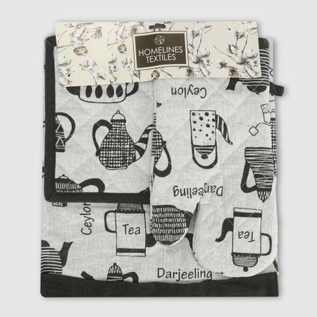Набор кухонный Homelines textiles teapots фартук/прихватка/рукавица