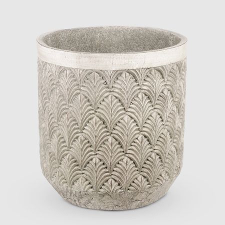 Кашпо Ownland орнамент серый 45х45х50