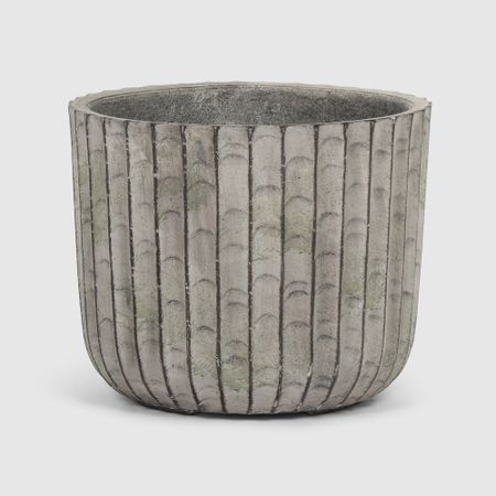 Кашпо Ownland Рифленое серое  32х32х26 см