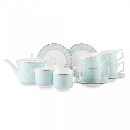 Сервиз чайный Decor de table Бирюза на 6 персон 21 предмет, фарфор костяной