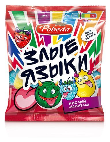 Мармелад жевательный кислый Победа вкуса Злые языки, 150 г