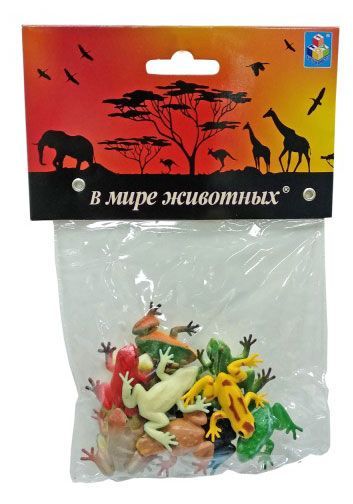 Набор 1TOY В мире животных лягушки 5 см, 12 шт