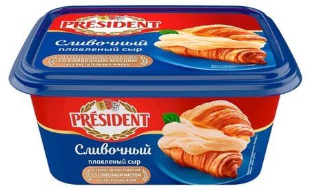 Сыр плавленый President Сливочный 45% БЗМЖ, 400 г