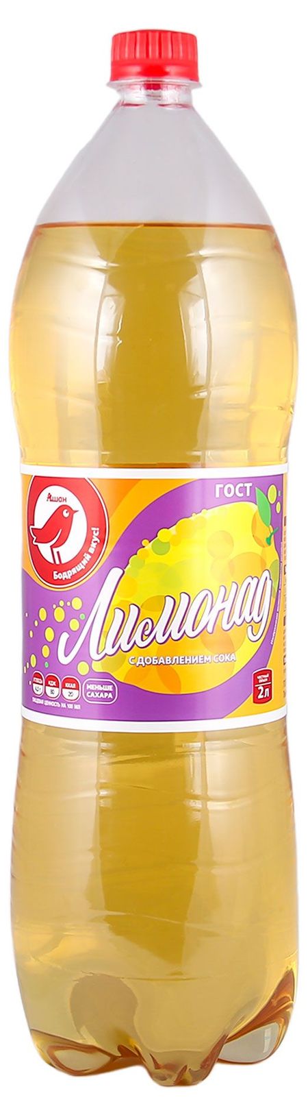 Напиток сильногазированный Лимонад АШАН Красная птица, 2 л
