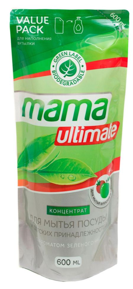 Концентрат для мытья посуды Mama Ultimate Зеленый чай, 600 мл