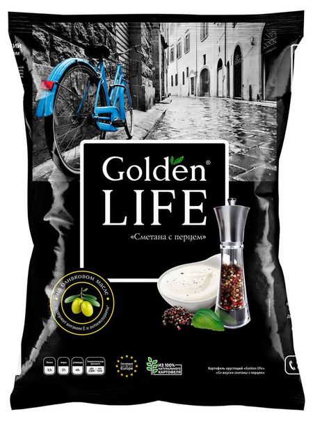 Чипсы Golden Life Сметана с перцем, 90 г