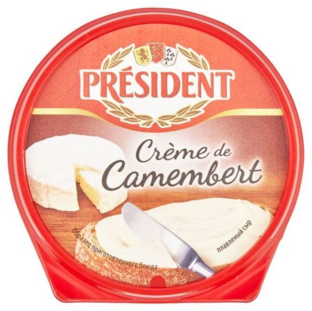 Сыр плавленый President Creme de Camembert с белой плесенью 50% БЗМЖ, 125 г