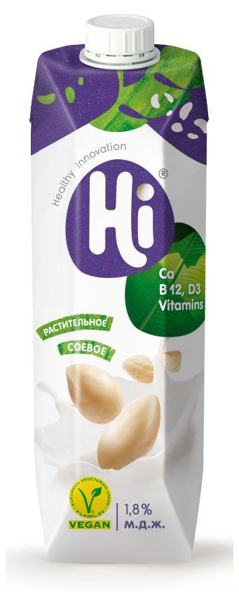 Напиток растительный Hi Vegan соевый 1,8%, 1 л