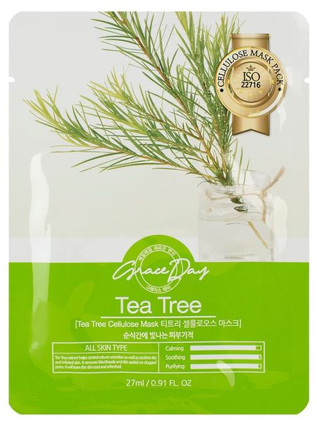 Тканевая маска Grace day с экстрактом чайного дерева Корея, 27 мл