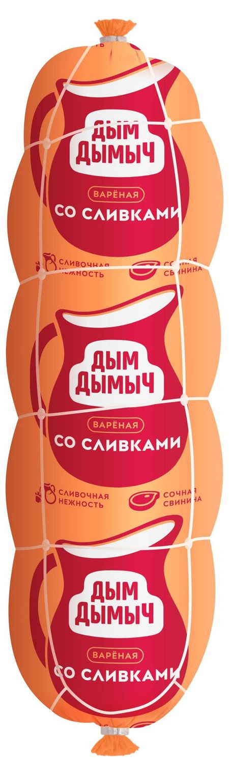 Колбаса вареная Дым Дымычъ со сливками, ~ 1,1 кг