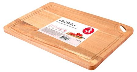 Доска разделочная Actuel деревянная с желобком, 400х300х20 мм