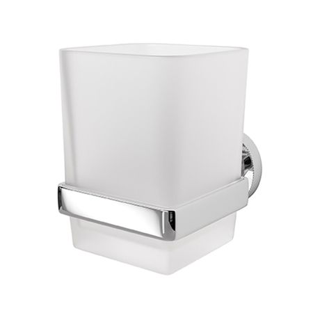 Стакан для ванной WasserKraft Mosel с держателем стекло матовый/металл хром (K-46628)