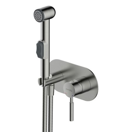 Смеситель с гигиеническим душем встраиваемый WasserKraft Wern никель (4238)