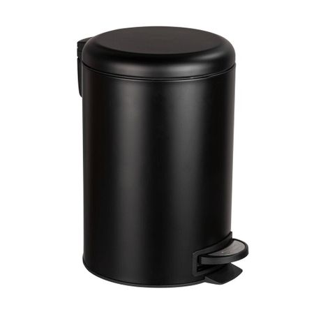Ведро для мусора Primanova Elit с крышкой 12 л металл черное с педалью