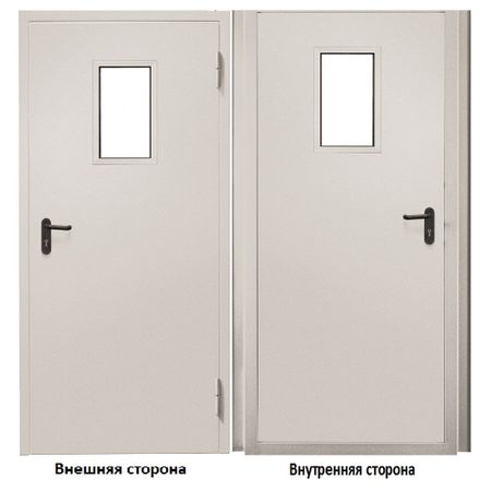 Дверь противопожарная Промет ДПС-EIS-60 со стеклом правая серый RAL 7035 950х2050 мм