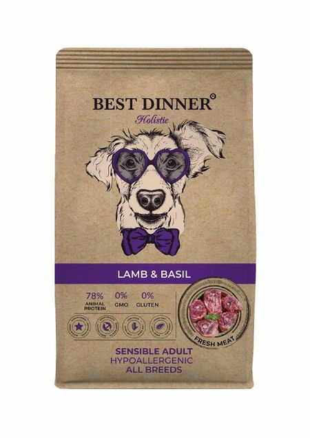 Сухие корма Best Dinner Сухой корм для собак крупных и средних пород с ягненком и базиликом (3 кг)