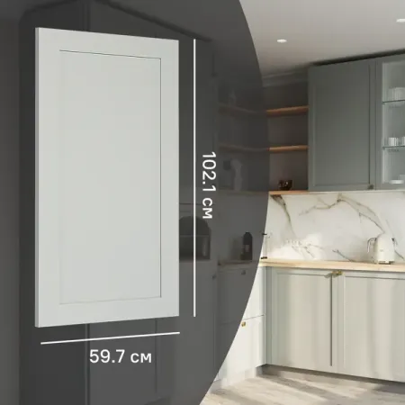 Фасад кухонного шкафа Кинель 59.7x102.1 см KONSENSA массив дерева цвет серо-зеленый петли для функционального тренинга maxiscoo петли для функционального тренинга