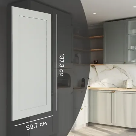 Фасад кухонного шкафа Кинель 59.7x137.3 см KONSENSA массив дерева цвет серо-зеленый очный красный буквенный узор подходит для домашнего кухонного фартука фартук с принтом домашний кухонный нагрудник