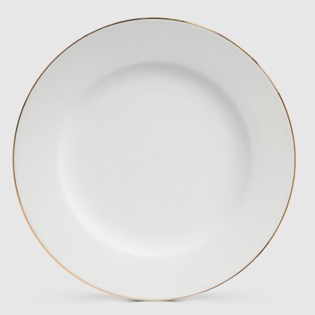 Тарелка плоская Башкирский фарфор Классик декор Заводной край золотом 30 см