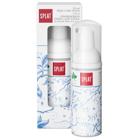 Очищающий пенный ополаскиватель для зубов и десен 2в1 SPLAT Быстрая свежесть дыхания, МЯТА, 50 мл
