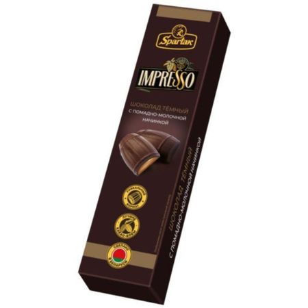 Шоколад Impresso тёмный с помадно-молочной начинкой 70 г