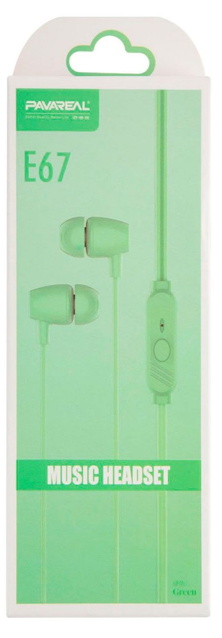 Наушники проводные Pavareal PA-E67 зеленые