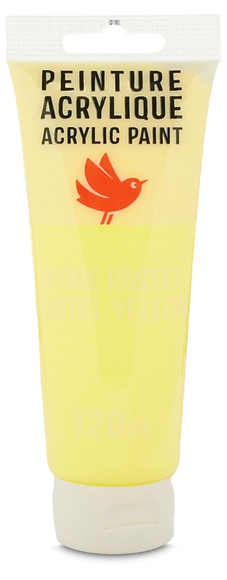 Краска акриловая АШАН Красная птица желтая, 120 мл
