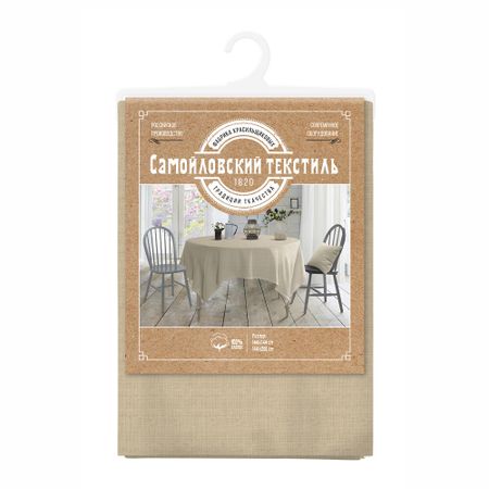 Скатерть Самойловский текстиль 144х200 см рогожка Текстура бежевая сумка спб символы города бежевая текстиль 40 32 35см ск2020 30