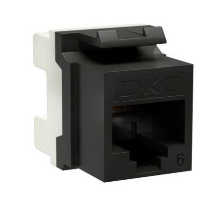 Переходник неэкранированный DKC Keystone 180 градусов RJ45 CAT6 UTP черный (12 шт.) (RNK6U180BK)
