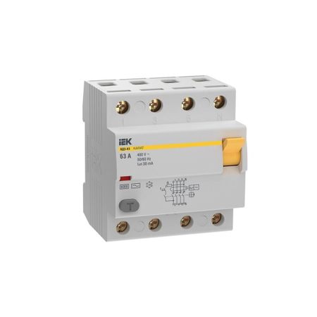 УЗО IEK Karat ВД3-63 63А 3P+N тип AC 30 мА 6 кА (MDV20-4-063-030)