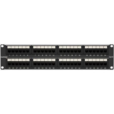 Патч-панель неэкранированная DKC 2U 19 дюйм RJ45 CAT6 48 портов (RN6PPU242)